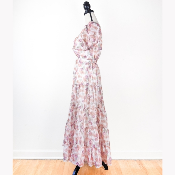 NWT Storia Watercolor Tiered Midi Dress - Picture 3 of 5